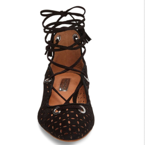 Halogen Nella Ghillie Black Ballet Women's Flats - Picture 5 of 9